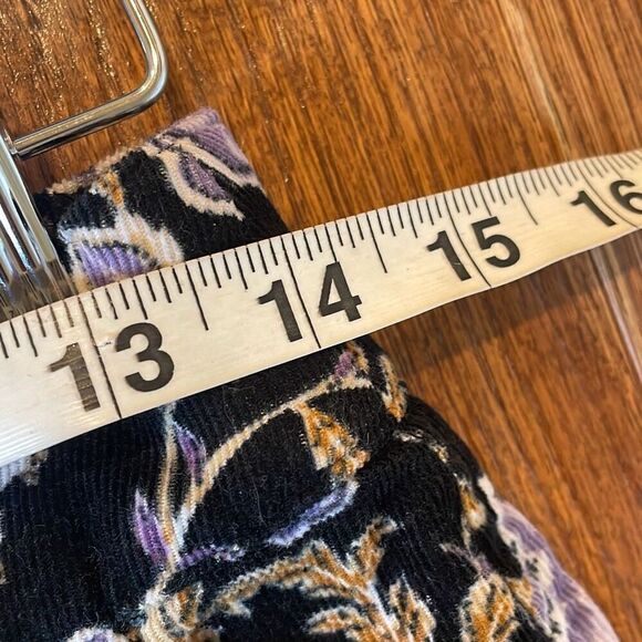 Garnet Hill purple floral corduroy wide leg pant size 4 - Picture 7 of 14
